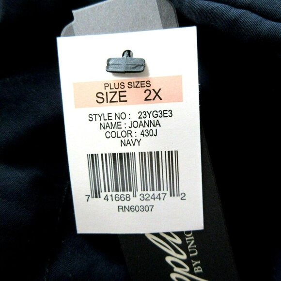 Zip Front Quilted Navy Joanna Vest Plaid Lining Pockets PLUS Sz 2X NEW - Picture 5 of 5